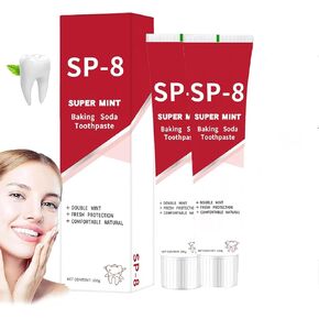 SP-8 Ultra Whitening Toothpaste,Sp8 Brightening Toothpaste,Sp-8 Toothpaste Fresh Breath,Brightening & Stain Removing Toothpaste (2PCS)