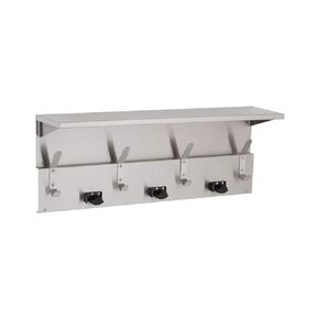 Bobrick B-239×34 Classic Series Shelf with Mop and Broom Holders and Hooks