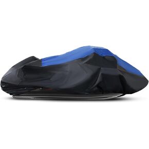 Trailerable Jet Ski Cover Heavy Duty Polyester 136"-145" x 3 Seater Blue/Black