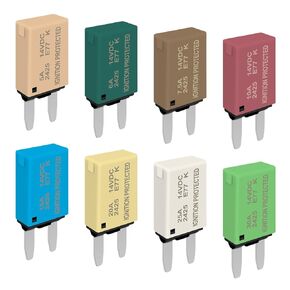 Low Profile Mini Blade Fuses Assortment Kit ATM Auto Resettable Fuse 5A 6A 7.5A 10A 15A 20A 25A 30A Amp Automotive Circuit Breaker Reset Fuses for Boat Marine RV Car Truck DC 14 Volts