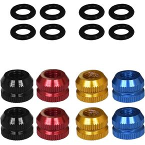 Bike Tire Presta Vacuum Nut Bicycle Inner Tube French w/O-Ring Sealed for Road Bikes Mountain Bikes 8 pcs 4 Color