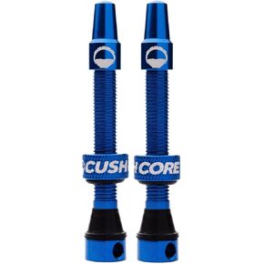 CushCore 44mm Air Valve Set - Premium Set of Alloy Valves, Nitrile Rubber Seal, Valve Core Tool Included, Tubeless Presta Valve, (44mm 2-Pack, Royal Blue)