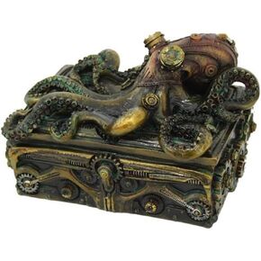 Pacific Giftware Steampunk Octopus Collectible Square Trinket Box 5.5 inch L