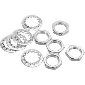 MECCANIXITY Lamp Tube Threaded Lock Nuts with Washers 1/8IP Thread Hex Fasteners for Chandelier Ceiling Light Repair Assembly DIY Hardware, Pack of 120
