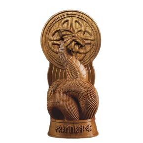 Jormungandr statue,Huge monster,Scandinavian pantheon,Jormungandr god, viking pagan asatru heathen gods norse gods altar (Wood)