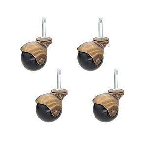 4pcs Caster Wheels, Swivel Plate Ball Casters Set of 4, Antique Furniture Casters Brass, Heavy Duty, Office Chair Caster(cyan 2'')