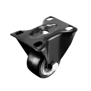 uxcell Caster Wheels 1.5" Polyurethane with Top Plate 110LBS Capacity for Furniture Carts Workbench, Black, Pack of 4