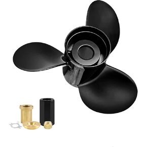 48-77348A45 12 3/4 X 21 Pitch 3 Blade 15 Spline Tooth Outboard Boat Propeller Replacement for Mercury 40-140 HP Aluminum Prop with Hub Kit