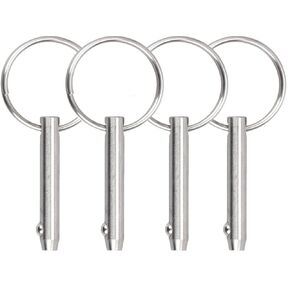 4 PCS Marine 316 Stainless Steel Quick Release Pin Bimini Top Pin, Diameter 3/16"(4.8 mm), Overall Length 2"(51 mm), Usable Length 1.5"(38 mm)