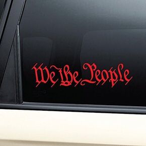 We The People United States Constitution Vinyl Decal Laptop Car Truck Bumper Window Sticker - Red