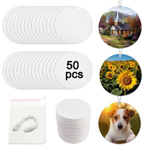 100 pcs sublimation air fresheners blanks Sublimation Blanks Products DIY Air Freshener for Car and Home Hanging Decoration Sublimation car freshener blanks （round）