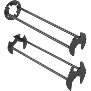2 Pcs Faucet Wrench Multifunctional Sink Faucet,Installation Tool,Under Sink Plumbers Wrench Two-Shaft Design,Sink Drain Drench for Confined Spaces，Suitable for Small Spaces, Bathroom Homes（A+B)
