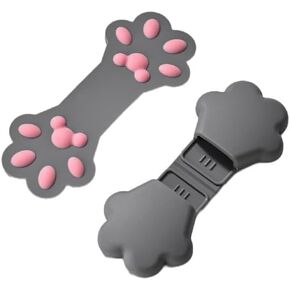 2 Pcs Cat Claw Shape Finger Cots Silicone Cooling Chip Finger Tips Protection Food Grade Cat Paw (Grey)
