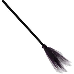 DECHOUS Halloween Witch Broom Costume Prop 35in Small Witch Broomstick Decor Flying Witch Broom Wizard Witch Accessory for Kids Party Cosplay Halloween Decoration