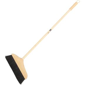 Holibanna Indoor Broom Outdoor Floor Cleaning Broom with Wood Handle Horsehair Broom Angle Broom Household Broom for Courtyard Indoor Kitchen Office Lobby Sweeping
