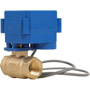 HFS(R) Motorized Ball Valve Electrical Normally Closed - 1/4" NPT with 8mm Full Port,2 Wires Auto Return Setup, Stainless Steel 304, 9-24V DC for Fluid Control