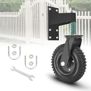 8 Inch Gate Wheels for Metal Tube Spring Loaded Gate Caster Wheels Heavy Duty Gate Wheel Fence Gate Wheel Cattle Farm Gate Wheel for Wooden Gate 600 Lb Load 360 Degrees