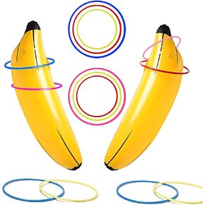 Inflatable Banana Ring Toss Game - Fun Bachelorette Party Decorations, Bachelorette Party Games & Favors, Bridal Shower Engagement Party Activities, Summer Pool Toys for Adults