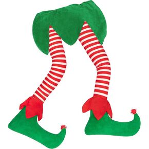 Geefuun 23" Christmas Elf Stuffed Legs Stuck Tree Topper Decorations -Xmas Holiday Indoor Outdoor Decor Party Ornaments and Decorations