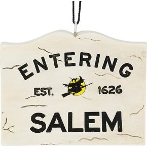 Tree Buddees Entering Salem Sign with Witch Halloween Ornament