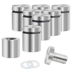 20PCS 0.6" x 1.2" (D*L) Sign Standoffs Mounting Hardware, Stainless Steel Standoff Screws Standoff Mount Glass Standoff Hardware for Acrylic Board and Signage