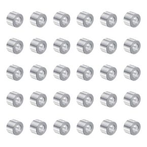 uxcell 30pcs Aluminum Spacer 5mm Bore x 10mm OD x 8mm Length Screw Standoff Bushing Plain Finish Round Metal Spacer for M5 Screws Bolts and Rods