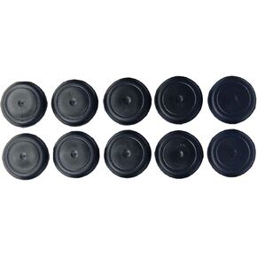 (Pack of 10) Caplugs Brand: BPFE-19MM Rubber Ergonomic Button Plugs Flush Type Heads | Hole Size .728-.787" | Metal Thickness.031-.079", Black