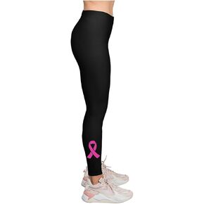 Breast Cancer Awareness Leggings Womens Workout Yoga Pants Pink Ribbon Legging Tights for Women