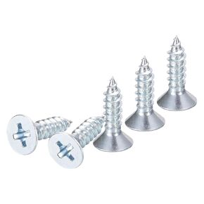 100Pcs ST3.5x13mm Self Drilling Screws, Carbon Steel Flat Head Phillips Sheet Metal Screw - Good for Wood to Metal, Furniture - Silver