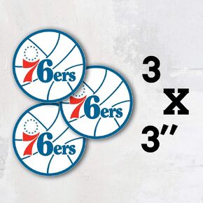 Philadelphia City 76 Sport Team Basketball Logo Vinyl Die-Cut Sticker Decal Label Set of 3 Pieces - 3'' x 3''