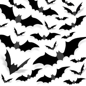 72pcs Halloween Decorations Bats,Bats Wall Deco, Halloween Bats,4 Size 3D Bat Decorations, Bats Halloween Decoration for Home Decor DIY Wall Decal, Hallowmas Party Supplies in Saudi Arabia