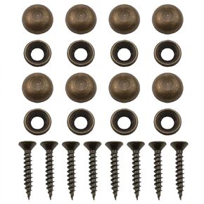 Brass Decorative Screw with Cap As Mirror Screw Fixing Screw with Decorative Cap Outer Cap Self-Tapping Screw (15mm, Bronze) 8pcs