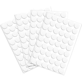 216 Pieces Self-Adhesive Screw Hole Stickers PVC Cover Caps Dustproof for Wooden Furniture Cabinet 21mm/0.83 Inch 4 Sheets White