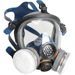 Organic Vapor Full Face Respirator Mask Paint Respirator Pesticide Mask with Double Activated Carbon Air Filter