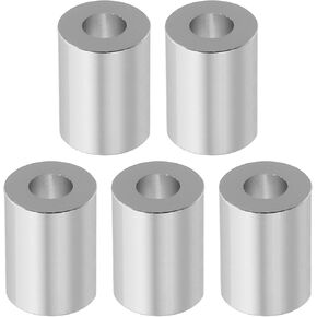PATIKIL M6 Aluminum Spacers, 5 Pcs Metal Spacer Aluminum 1/4"ID X1/2"OD X5/8"L Aluminum Spacer Screw Standoff Round for 1/4" or M6 Screw Bolts, Silvery