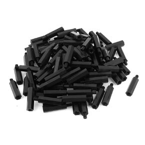 uxcell M4 25+6mm Male Female Thread Nylon Hex Standoff Spacer Pillar 100pcs