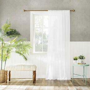 Archaeo 100% Cotton Sheer Curtain, 50" x 63, White