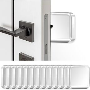 JULBEAR 12PCS Clear Door Stoppers for Wall, Wall Protectors from Door Knobs with Strong Back Self Adhesive,Quiet, Shock, Absorbent Silicone, Door Knob Wall Protector Door Handle Bumpers