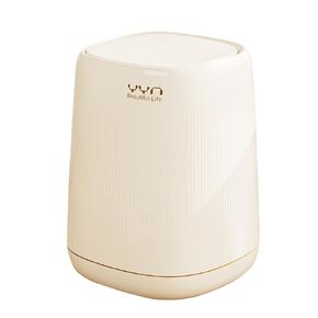 8 Liter White Plastic Trash Can Wastebasket with Press Type Lid,2.1 Gallon Trash Bin,Trash Can Waste Bins for Bedroom, Bathroom, Office,Kitchen