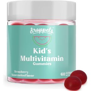 علكات الفيتامينات المتعددة للأطفال مع حمض الفوليك والزنك والحديد والفيتامينات الأساسية للأطفال | فيتامينات متعددة نباتية وغير معدلة وراثيًا لدعم مناعة الأطفال والصحة العامة | الفراولة والبطيخ، 60 قطعة in Kuwait