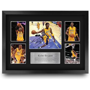 HWC Trading Kobe Bryant Signed Large 16 x 12 inch (A3) Printed Gifts Autograph Photo Display - 16" x 12" Framed
