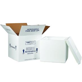BOX USA B230C Insulated Shipping Kits, 12" x 12" x 11 1/2", White (Pack of 1)