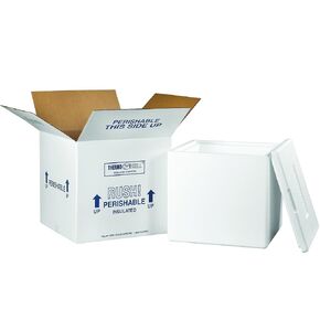 BOX USA B240C Insulated Shipping Kits, 13" x 13" x 12 1/2", White (Pack of 1)
