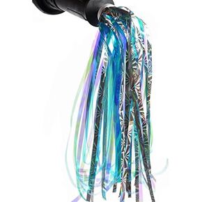 1 Pair Kids Bike Scooter Handlebar Streamers Sparkle Pom Pom Tassels Children Scooter Bicycle Grips Ribbon Baby Carrier Accessories Easy Attachment to Bike's Handlebars
