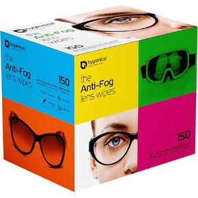 Anti-Fog Lens Wipes - 150 Pre-Moistened Eyeglasses & Camera Cleaning Wipes - for All Your Lenses & Screens with Optimized Anti-Fog Formula