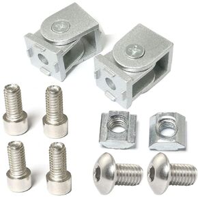 2 Sets 2020 Series Aluminum Extrusion Profile Die-Cast Zinc Alloy Flexible Pivot Joint Connector for Aluminum Profile 20s