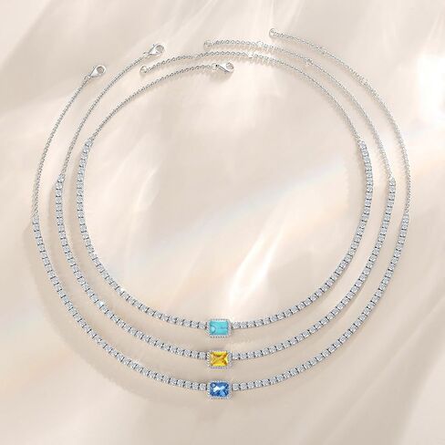 FANCIME Mothers Day Gifts for Women S925 Sterling Silver Tennis Necklace Birthday Gifts for Mom Women, 16"+2" Inches in Kuwait