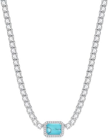 FANCIME Mothers Day Gifts for Women S925 Sterling Silver Tennis Necklace Birthday Gifts for Mom Women, 16"+2" Inches in Kuwait