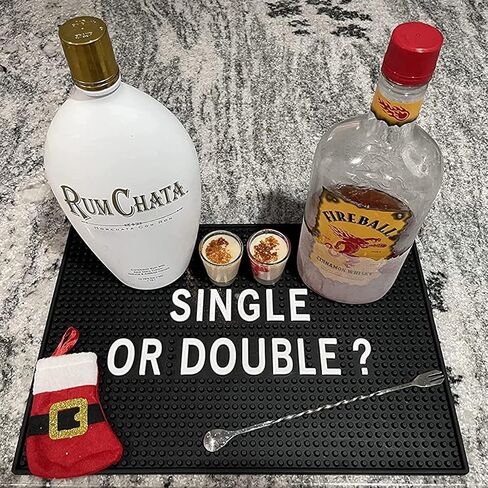 حصيرة بار سوداء لديكورات كهف بار المنزل - مقاس 17.5 بوصة × 11.8 بوصة، حصيرة انسكابات خدمة مطاطية شديدة التحمل، حصيرة بالتنقيط لسطح الطاولة - هدية رائعة لعيد الأب والابن والزوج in Kuwait