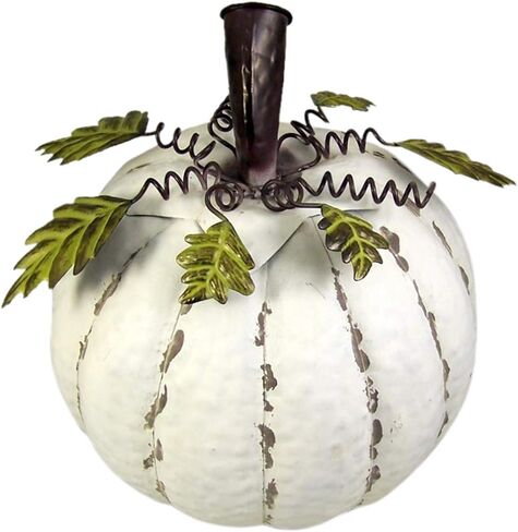 Wowser Large Rustic White Painted Hammered Tin Decorative Pumpkin, 13 Inches in Saudi Arabia